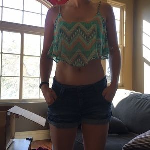 Crop Top and Jean Shorts